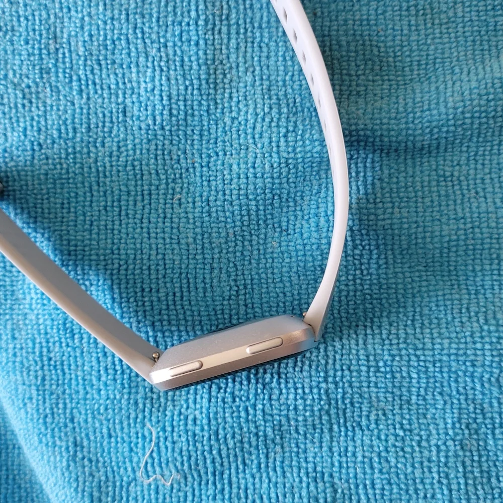 fitbit Versa  Smartwatch - Silver Case with Light Gray Band